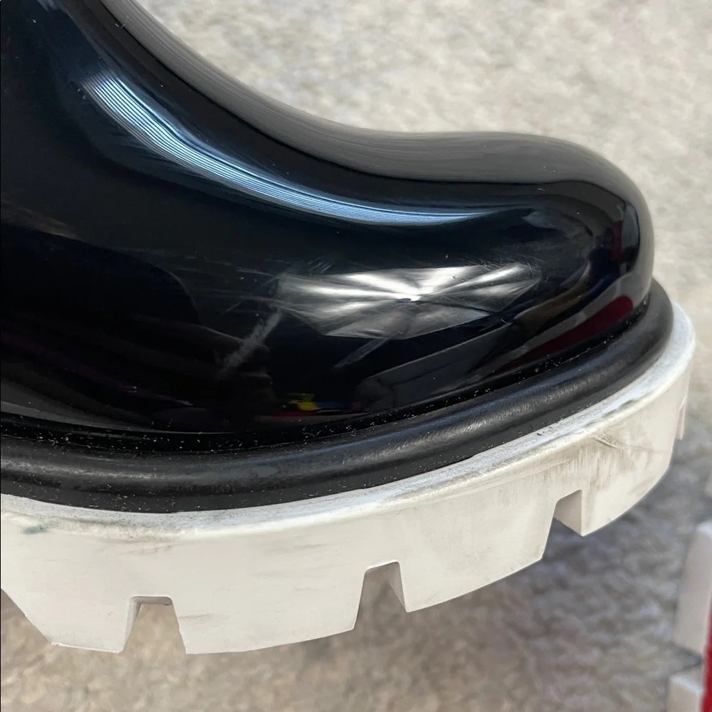 New Christian Louboutin Kids Toy Pluie Black Glossy Rubber Rain Boots Sz 28
